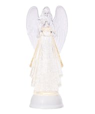 Lighted Angel with Silver Swirling Glitter