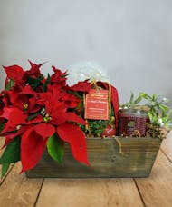 Holiday Fragrance Gift Basket with Poinsettia